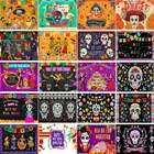 Mocsicka День мертвых фон для фотосъемки с изображением Мексиканская Muertos череп фон платье со шнуровкой вечерние Fiesta вечерние Декор баннер реквизит