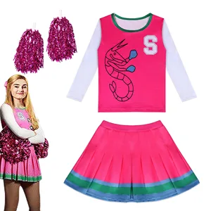 2020 girls halloween costumes zombies 2 addison cosplay cheerleader kids topsskirt clothes set fancy outfits with flower ball free global shipping