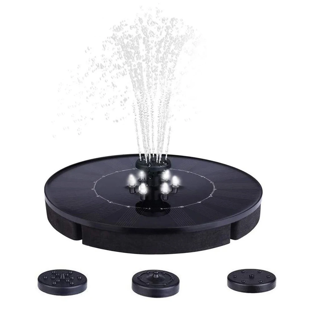 

2.5W Solar Water Pump Fountain Floating Circular Solar Energy Rechargeable Garden Courtyard Fish Pond Waterpump with 6 LED Light