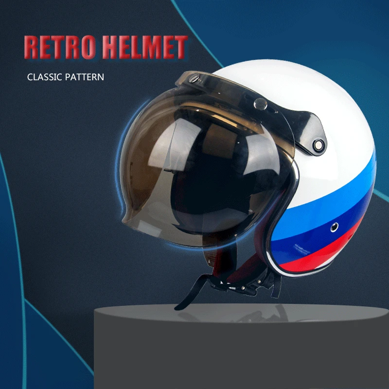 

[HOT]Vintage Motorcycle 3/4 Half Helmet Classic Retro Open Face Helmet Lightweight