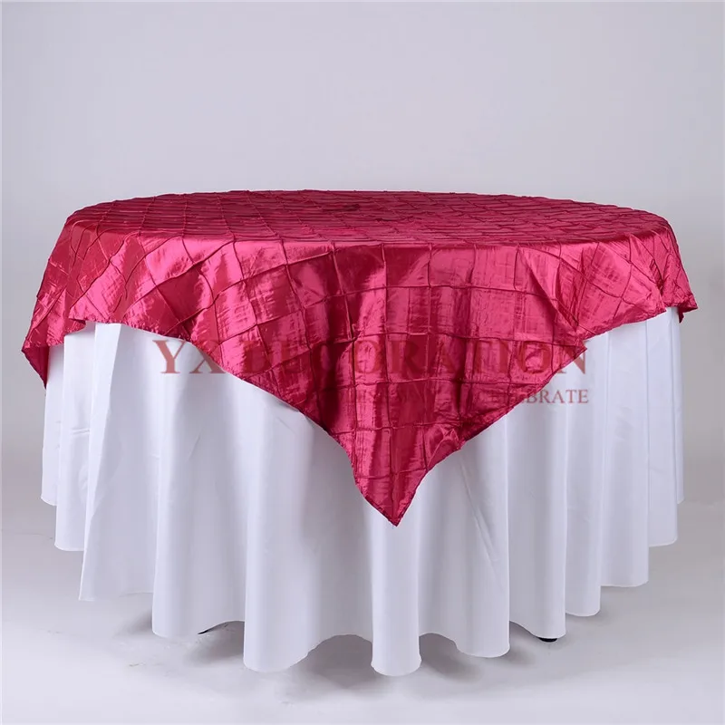 

5PCS Lot Taffeta Pintuck Table Cloth Overlay For Banquet Event Wedding Decoration