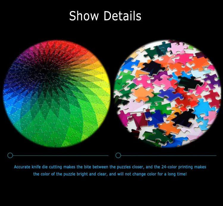 1000 штук головоломка красочный Радужный круглый образовательный пазл детский