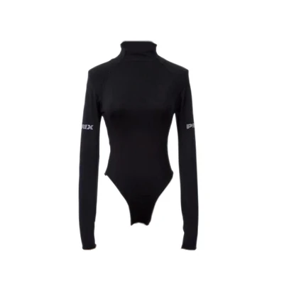 Для женщин неоновый prix с высоким воротом Длинные рукава укороченный боди