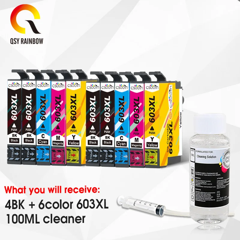 QSYRAINBOW продвинутый бренд 603XL патрон чернил для принтера Epson XP 2100 2105 3100 3105 4100 4105 WF 2810