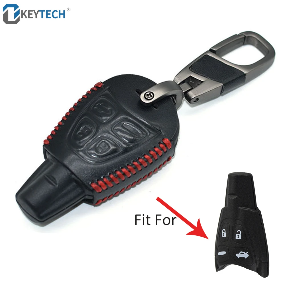 Чехол для автомобильного ключа OkeyTech из натуральной кожи 4 кнопки чехол SAAB 9-3 93