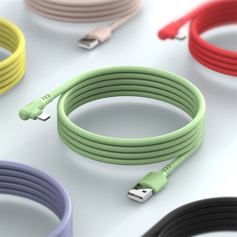 

1m 2m 90 Degree Right Angle USB Charging Cable for iPhone X XR XS 11 12 Pro Max 6 6S 7 8 Plus Fast Charger USB Data Sync Cables