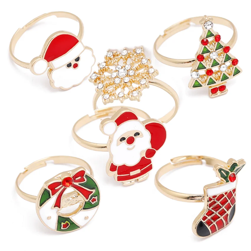 

Charming Christmas Ring Noel Xmas Santa Claus Ornaments Decore Christmas Decor Home Decor Happy New Year Child Toy Wholesale