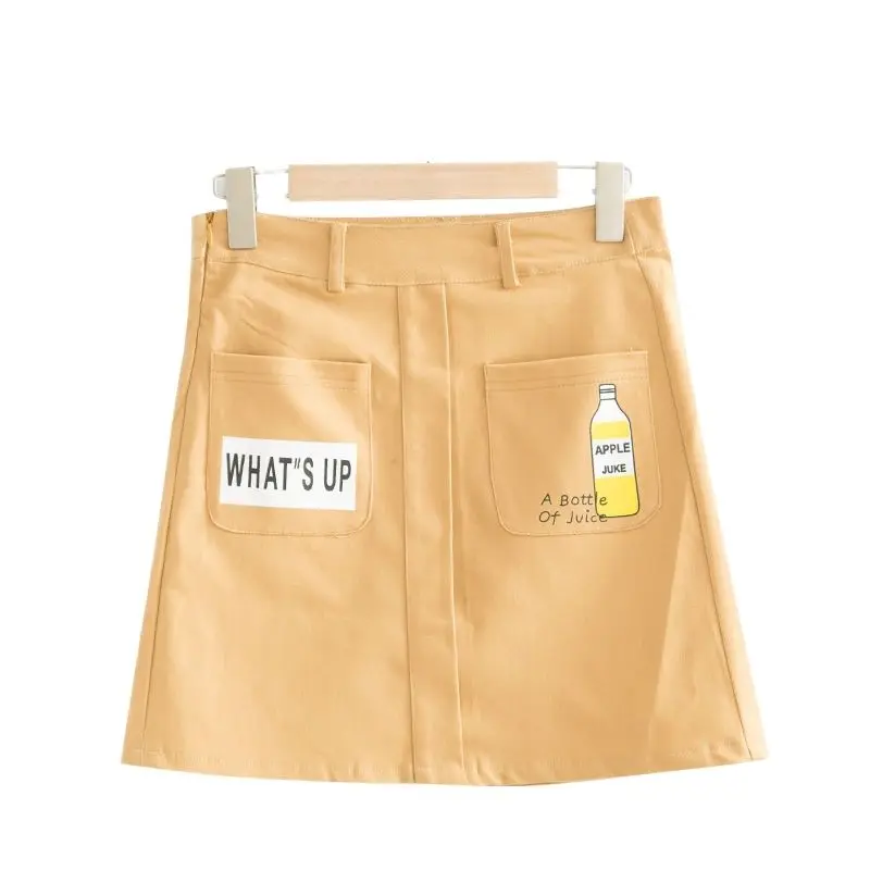 

Y2k Kawaii Mini Skirt Harajuku Cute Cartoon Print A-Line Skirts Korean Fashion High Waist Skirt Women Summer 2021 Clothing