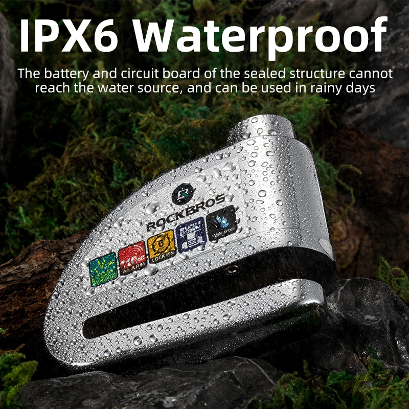 Велосипедный Замок ROCKBROS Противоугонная сигнализация на шлем водонепроницаемая