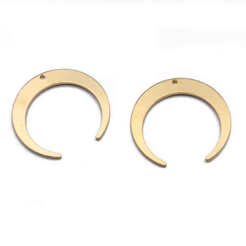 

10pcs Crescent Moon Charms Raw Brass Horn Charms Pendant For Earrings Necklace Jewelry Findings Making Handmade Supplies