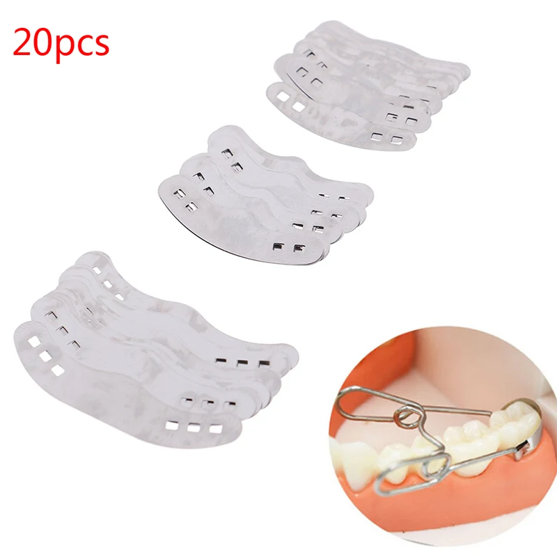 

20PCS/Pack 2 Sizes Stainless Steel Dentistry Lab Equipment Dental Tool Dental Matrix Bands Tofflemire Stuck