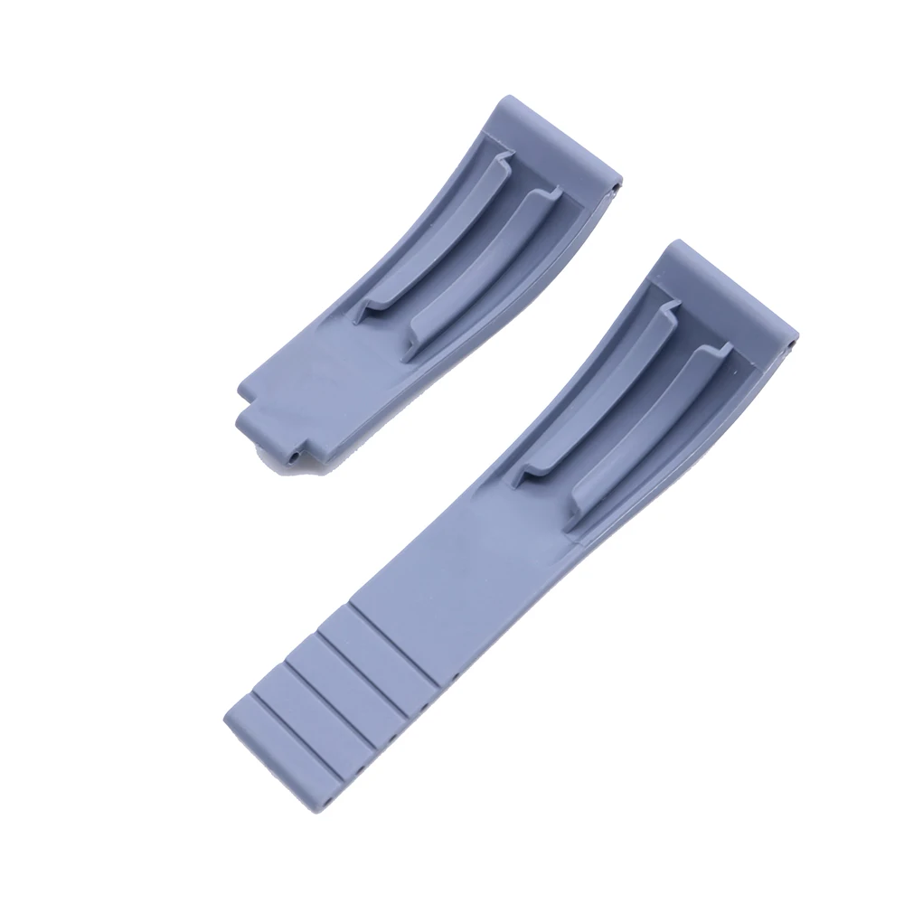 Rolamy 20mm Black Rubber Replacement Wrist Watch Band Strap For Rolex Submariner Datejust GMT Submariner Daytona Oysterflex