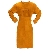 85cm welding apron with sleeves leather welder apron cowhide leather and refractory welding with adjustable size