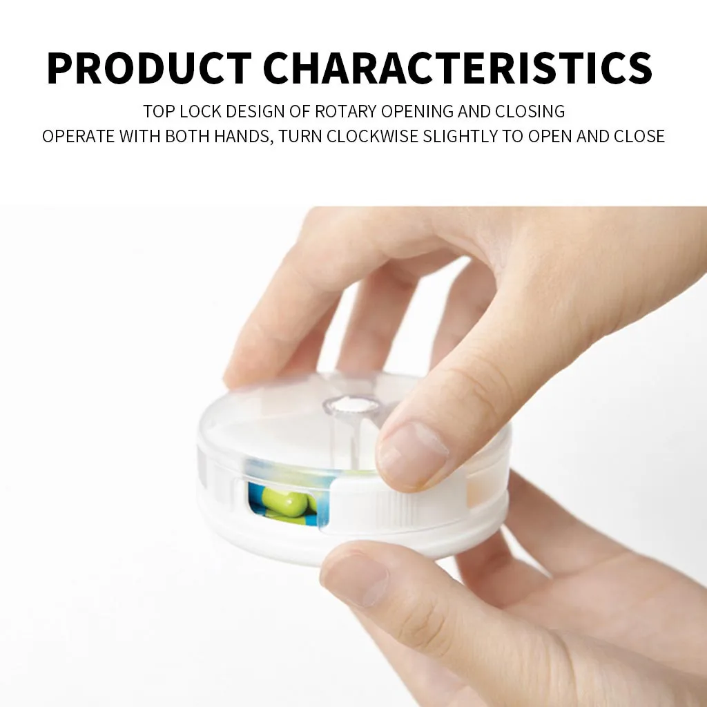 Portable 4 Grids Multi-Divided Transparent Drug Tablet Medicine Storage Holder Mini Pill Container Box Sealed Dustproof | Дом и сад