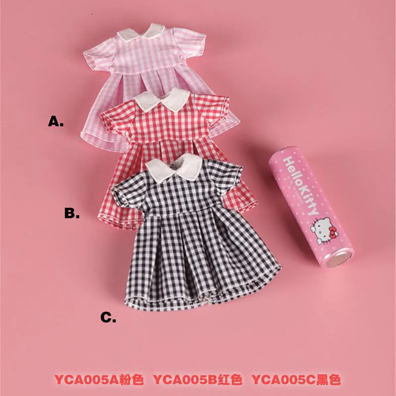 

Ob11 baby Clothes Doll Accessories YCA005 Plaid Dress Cute Skirt Fit Ob11 Baby Action Figure Body