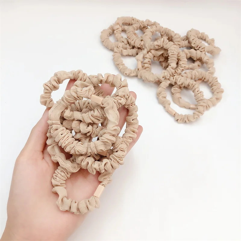

New Rubber Band Hair Ties Girl Pure Color Milk Tea Color Small Intestine Hair Ring Headdress for Women Fashion Hair Accessories