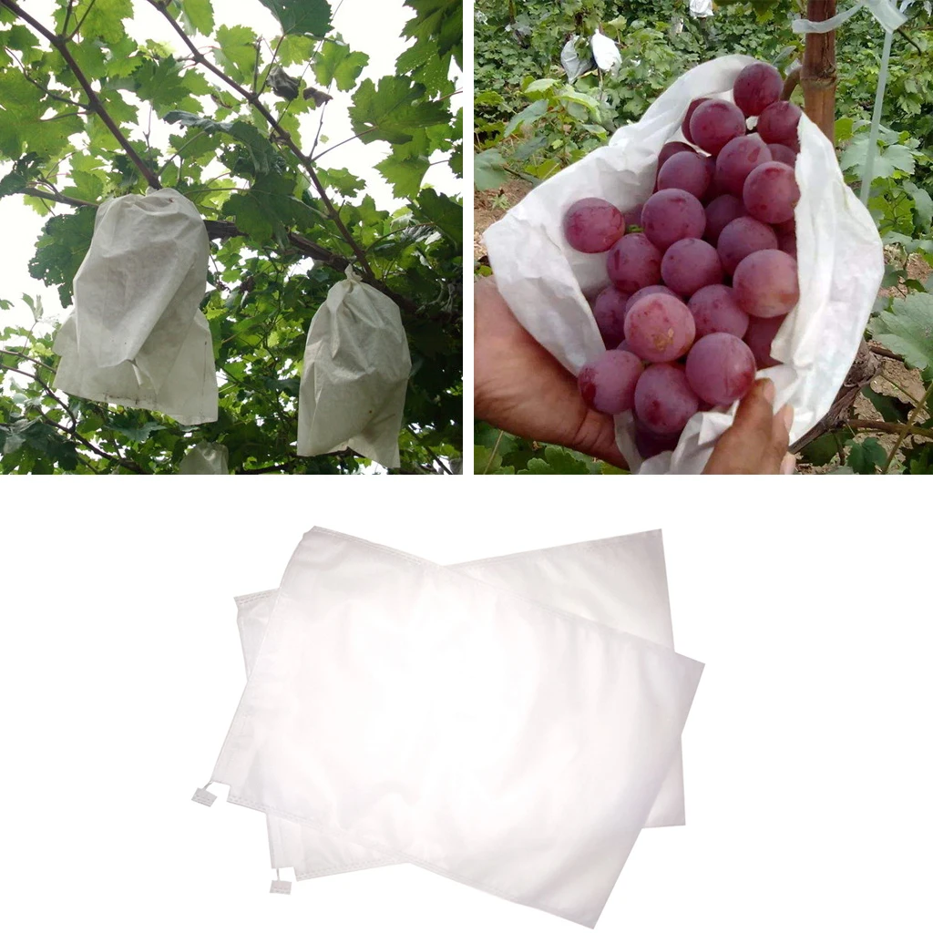 

100Pcs Waterproof Pest Control Anti-Bird Garden Grape Protection Bags For Fruit Vegetable Grapes Mesh Bag Against Insect Pouch