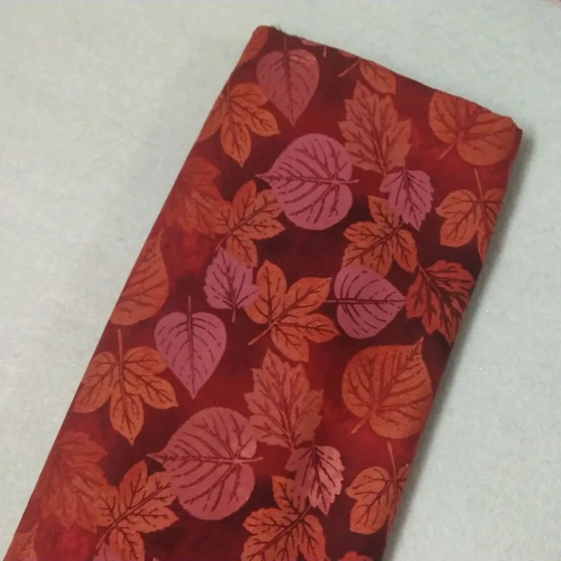 Красивая Осенняя коричневая искусственная хлопковая ткань 50x105 см с листьями в