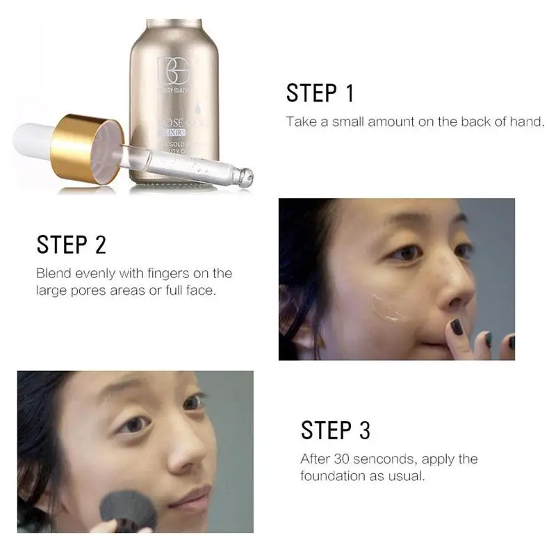 15 мл 24 к розовое золото Elixir Грунтовка Макияж Единорог лица губы Увлажняющая