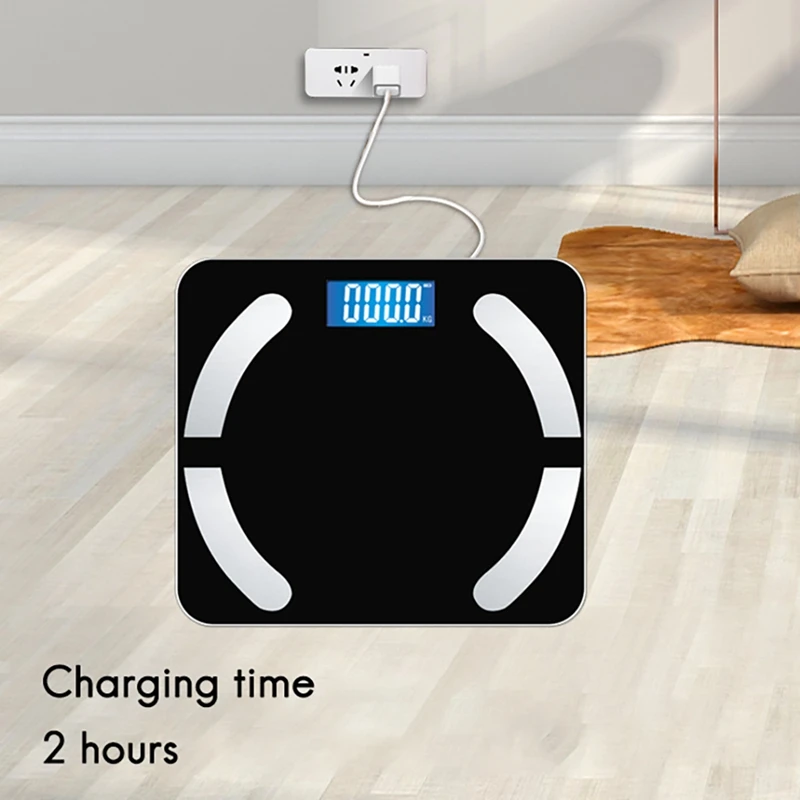 Smart Body Scale Bathroom USB Rechargeable Weight With Bluetooth Sync Data And Fitness App | Дом и сад