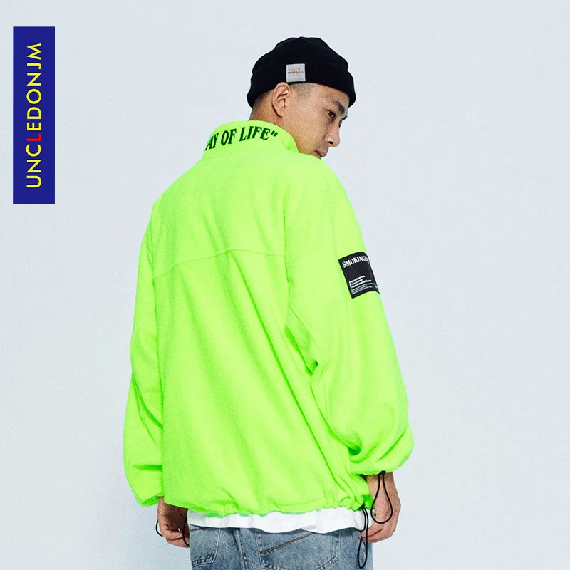 

UNCCLEDONJM 20AW polar fleece Sweatshirt 5 colours japanese streetwear harajuku hoodie skateboard Solid men clothing SMK-H02