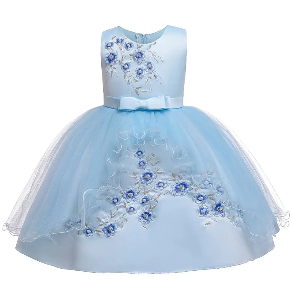 Light Blue Рождественское платье принцессы для маленьких девочек; Детские праздничные платья для девочек; свадебное платье; детская одежда для девочек 2, 3, От 6 до 10 лет - Цвет: Light Blue
