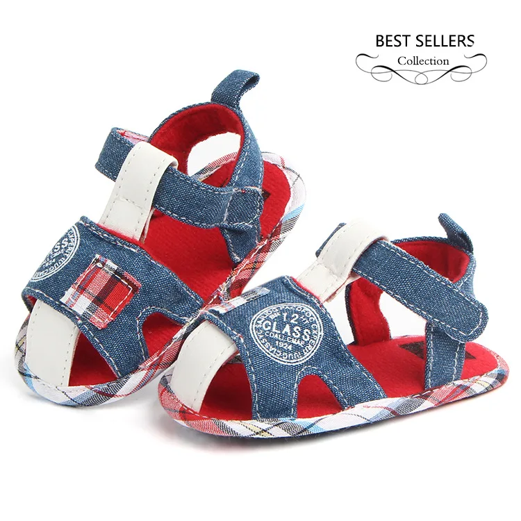 

2021 summer new denim color male baby sandals non-slip baby toddler shoes breathable not stuffy