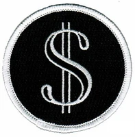 hot dollar sign patch embroidered money symbol cash iron on round currency symbol %e2%89%88 6 cm