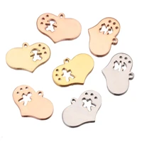 5pcs stainless steel love family boy girl charms love pendants for diy heart shaped necklace making findings accessories