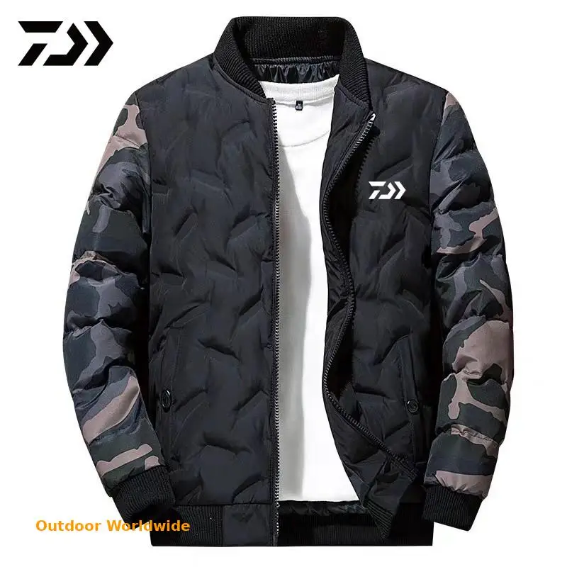 

Daiwa Jacket New Fishing Clothing Men Waterproof Warm Fishing Clothes Camouflage Hooded Fishing Jacket Winter Daiwa Coats