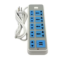 universal power strip network filter 9 universal outlet sockets 2 usb port charger surge protector 2m extension cord 110 250v