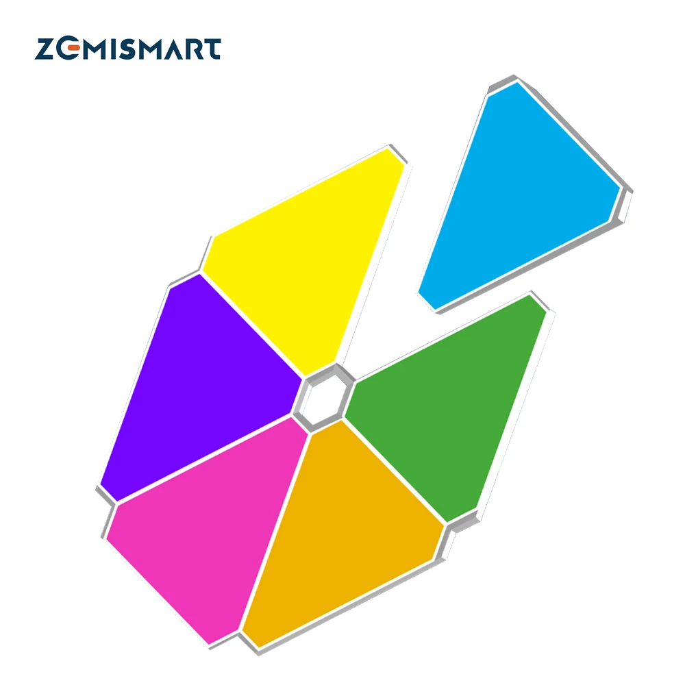 Zemismart – panneaux lumineux LED intelligents, synchronisation de la musique, commande vocale Tuya, Alexa Echo