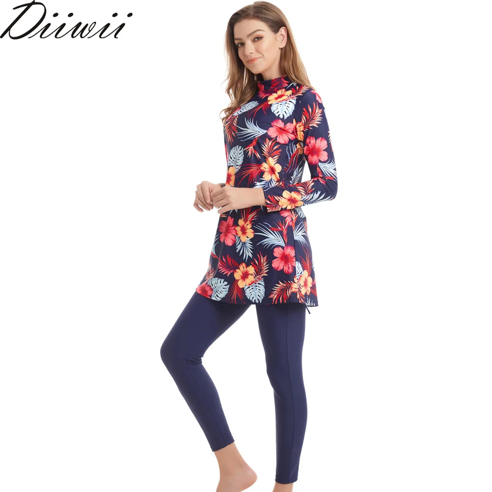 

Diiwii New Burkinis Muslim Swimwear Islamic Swimsuits Women Girls Plus Size Full Cover Modest Islamic Swimming Suits