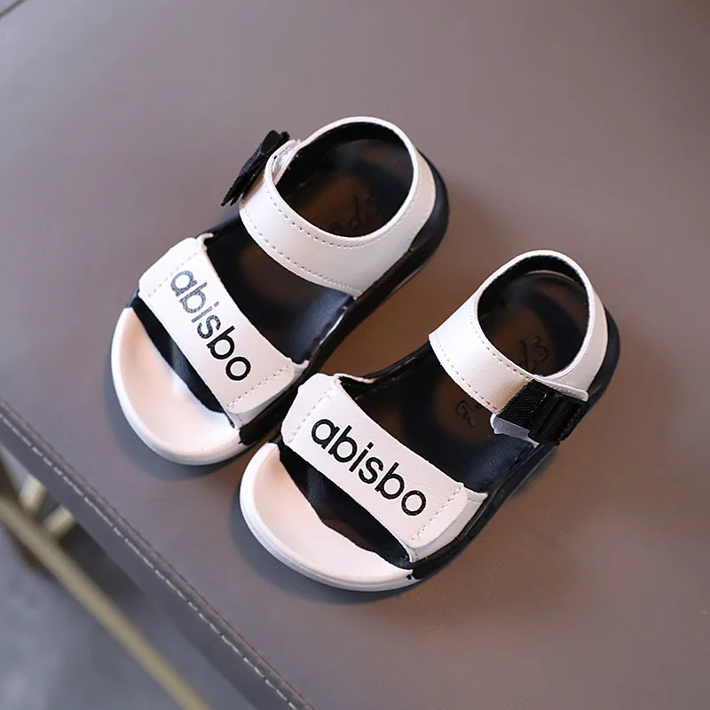 

Children Boys Sandals Summer Soft Soled Anti-Slip Toddler Kids Shoes Letter Print Casual Sandalias Korean Open Toe Beach Sandals