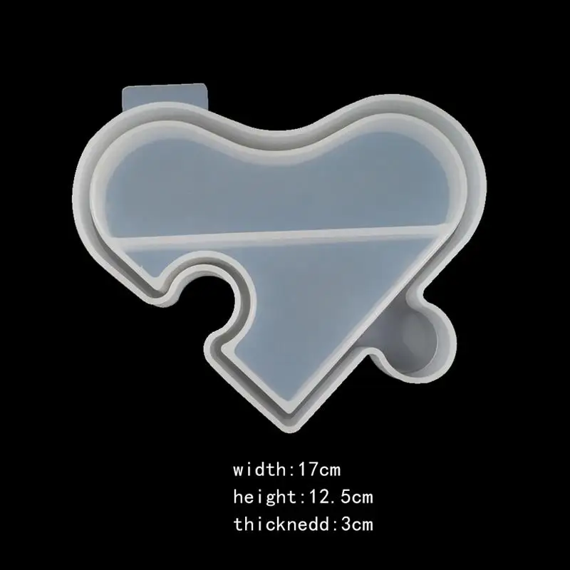

Love Heart-Shaped Puzzles Silicone Mold For DIY Jewelry Making Storage Tray Epoxy Resin Mold Handmade Tools Casting Mould