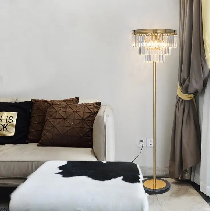 Минималистичная Напольная Лампа в стиле постмодерн с двойным кристаллом