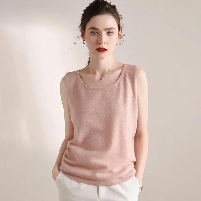 Жилет свитер осень зима теплый утепленный Женский вязаный жилет круглый вырез