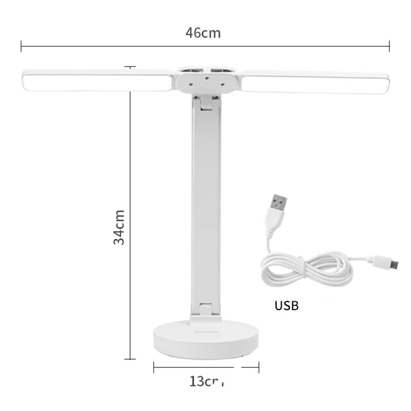 Double Lamp High Brightness LED Table Touch Dimming Foldable Desk Work and Study Eye Protection Studing Lights | Освещение