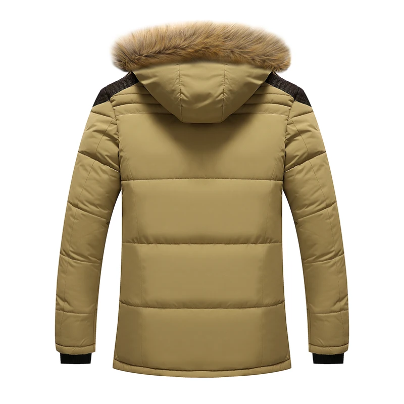 Winter Plush thickening Jacket Men Parka With Fur Hooded Quilted Padded Wadded Windbreaker warm Male Coat Parkas Korean