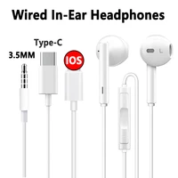 new 8 pin 3 5mm c type in ear wired subwoofer headset with microphone for iphone 7 8 x 11 12 13 xiaomi huawei oppo