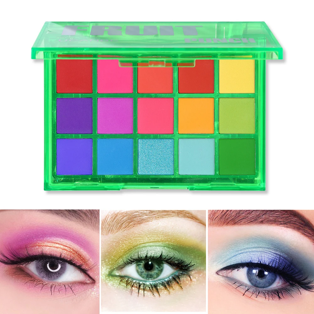 

Miss lara Sweet Party Eyeshadow Pallete Neon Makeup Palette 15 Shimmer Glitter Matte Shades Matellic Nude Blendable Pigment