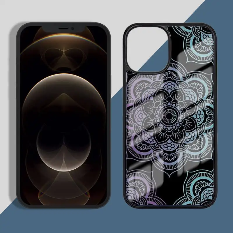 

Mandalas Pattern Phone Case Silicone TPU+PC For iPhone 11 12 mini Pro MAX 6 7 8 Plus X XR XS
