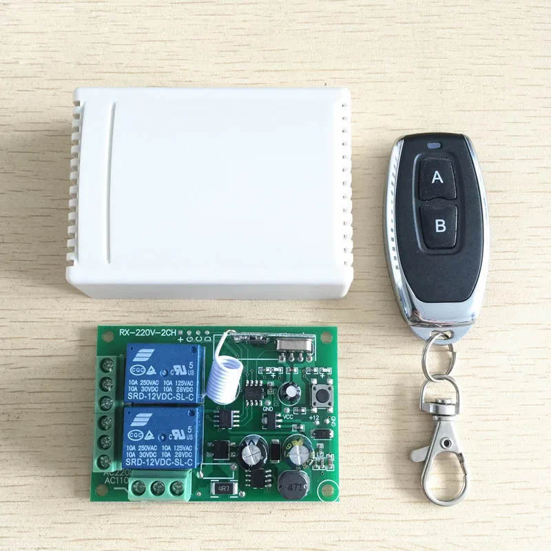 

Universal 433 Mhz Wireless Remote Control Switch Relay 220V 2CH Receiver Module +RF 433Mhz Remote Controls Security & Protection