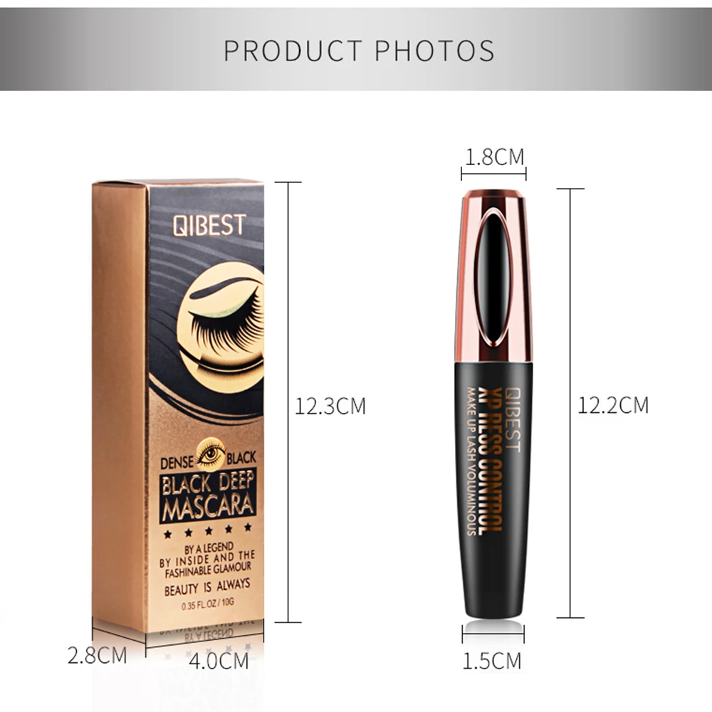 

QIBEST Eyelash Mascara 4D Silk Fiber Long Lasting Mascara Eye Lashes Makeup cosmetic Rimel Waterproof mascara de cilios
