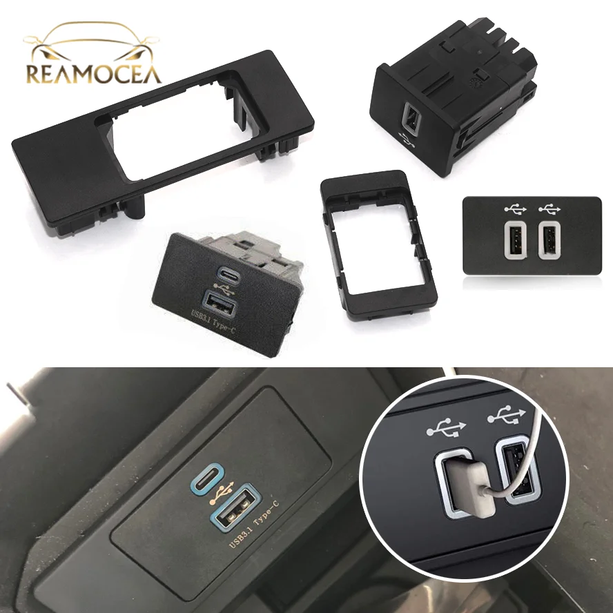Reamocea 1USB 2USB 1type c + 1USB Carplay интерфейсный модуль Sync3 мульти-медиа коробка концентратор крышка черные пластиковые автомобильные аксессуары для Ford