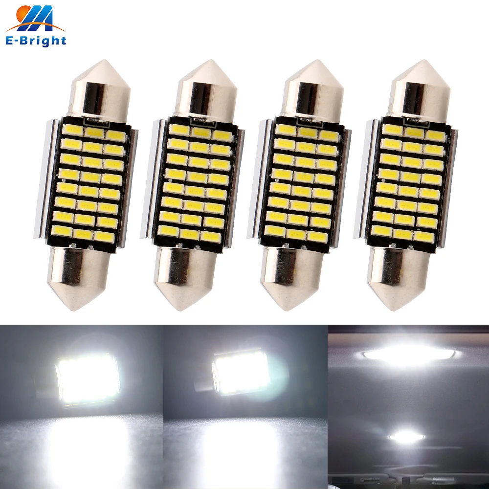 4X 10X 50X 200X 36 мм Festoon C5W Canbus 3014 24 SMD светодиодный светильник потолочный купольный