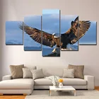 Картина маслом на холсте с изображением неба Гетти-орла, 5 панелей, Современная Модульная Настенная картина с изображением животных для гостиной