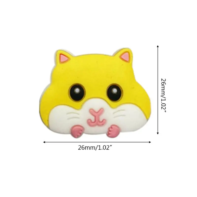 

5 Pcs/Pack Baby Cute Cartoon Hamster Teether Silicone Beads Molar Soother Toys