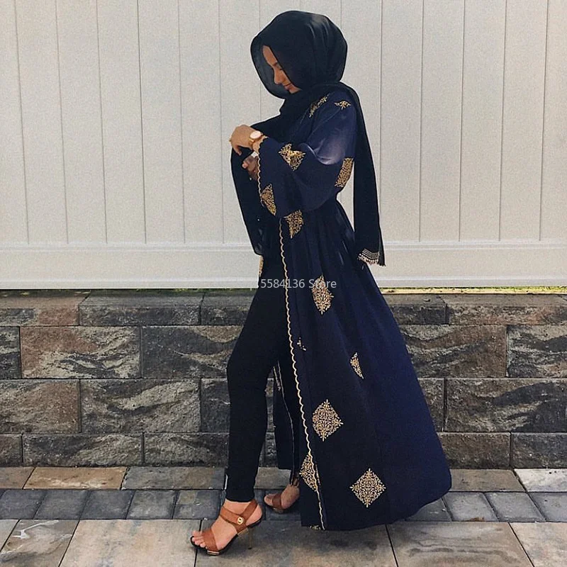 Дубай открытая абайя кимоно мусульманский хиджаб платье кафтан Abayas исламская