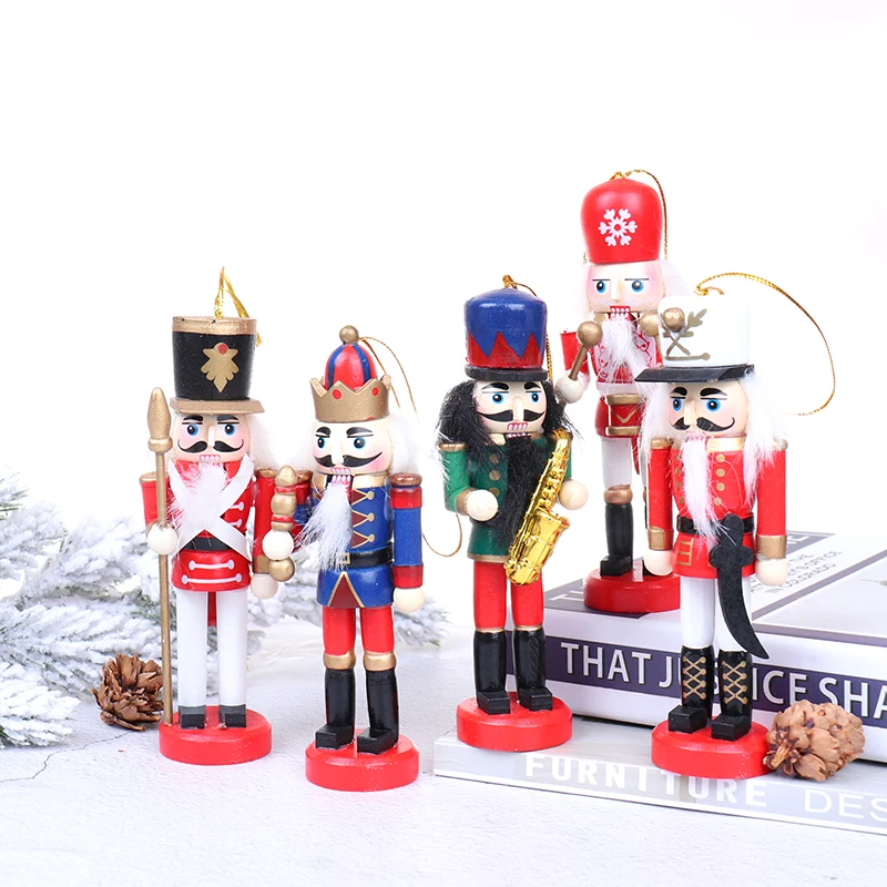 1 шт. 12 см деревянный Щелкунчик солдат Веселые подвески для рождественских